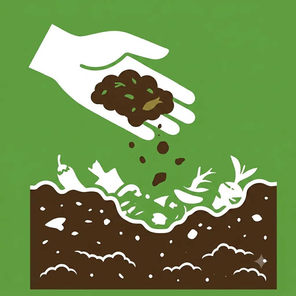 Materia orgánica utilizada para mejorar el suelo agrícola